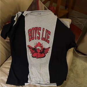 Boys Lie Black and White Graphic Tee